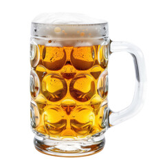 Refreshing beer in a glass mug with foam perfect for a summer celebration or oktoberfest