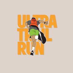 ultra trail run illustration background vector image