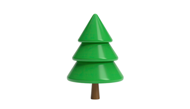 Isolated stylized green fir tree on a black background - Powered by Adobe