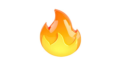 Vivid, cartoon-style flame graphic, radiating heat on a black background