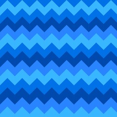 Fototapeta premium Diseño geométrico de ondas en zigzag con tonos azules. Patrón moderno y abstracto, ideal para fondos digitales, papel decorativo o diseño textil contemporáneo.