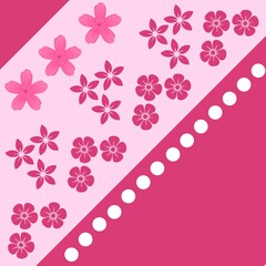 Patrón floral rosado y fucsia con flores estilizadas sobre fondo diagonal. Diseño alegre y femenino ideal para papel decorativo, textiles, empaques o invitaciones primaverales.