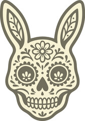 Sugar Skull Bunny Vector Illustration