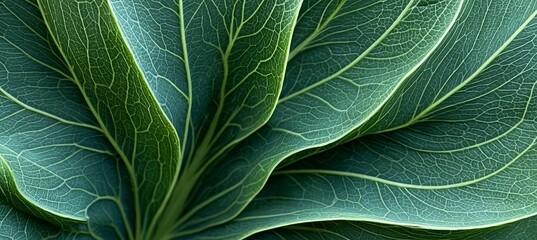 Obraz premium Close Up of Varied Textured Green Leaves in Nature, Showcasing Vibrant Shades of Greenery and Life