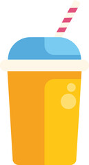 Vibrant disposable cup with domed lid and straw, representing refreshing beverages and modern packaging solutions