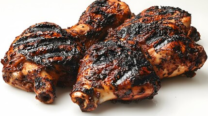Delicious Grilled Chicken Legs, Barbecue Style, Closeup Food Photography