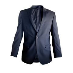 Elegant navy blue suit jacket for professional attire concepts