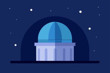 Obraz premium Illustration of an observatory under a starry night