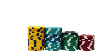 Stacks of colorful gaming discs against a stark black background