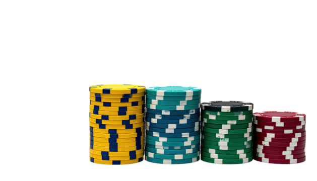 Stacks of colorful gaming discs against a stark black background