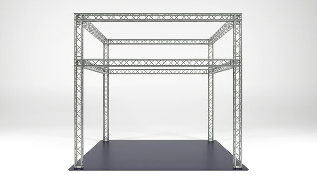 3d rendering of Aluminium truss construction for event business on color background