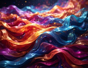Obraz premium Abstract Waves of Color - A Mesmerizing Visual Symphony.