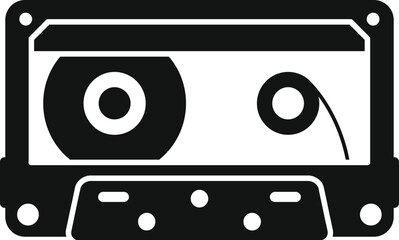 Classic audio cassette tape icon symbolizing vintage music, analog sound recording, and nostalgic entertainment