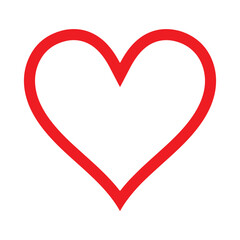Universal UI Interface Red Heart Outline Line Icon Simple Vector Shape Graphic Element Love