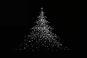 Star shaped Christmas tree on black background
