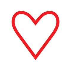 Social Media Like Button Red Heart Outline Simple Vector Icon Engagement Symbol Graphic