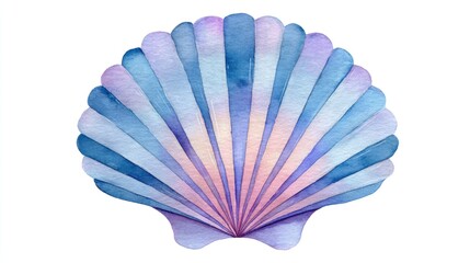 Fototapeta premium Watercolor seashell, vibrant colors