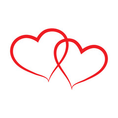 Social Media Like Button Red Heart Outline Simple Vector Icon Engagement Symbol Graphic