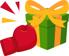 boxing day gift box design illustration 