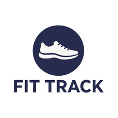Fit Track Running Shoe Logo Design for Fitness and Sports Brand