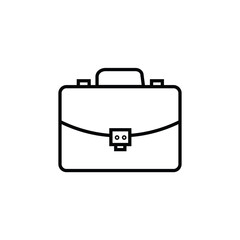 Simple line art icon of a briefcase 
