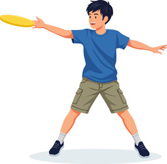 Boy playing frisbee
