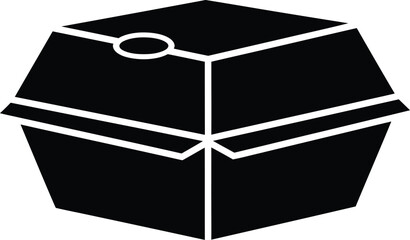 Vector art of black closed takeout food container