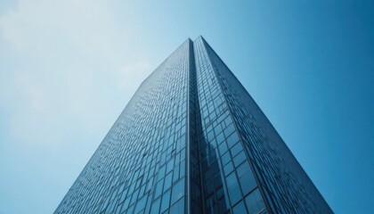 Modern Skyscraper Towers Against a Clear Blue Sky Showcasing Architectural Design and Urban Development