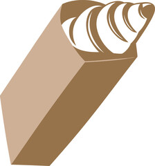 Vector art of croissant in a paper bag