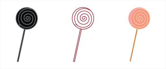 Illustration of a lollipop in different colors lollipops are a popular type of candy enjoyed by people of all ages
