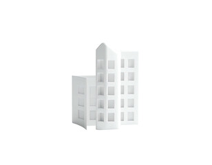 Fototapeta premium 3D rendering of a simplified white building structure against a stark black background