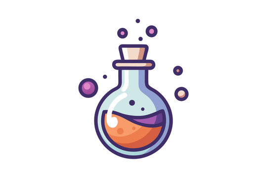 Minimal potion bottle icon small witchcraft elixir magical liquid