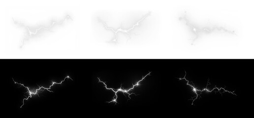 Enhance designs with transparent lightning overlays, ideal for scifi and tech themes. Available in PNG format