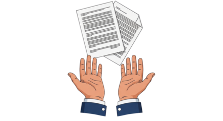 Isolated businessman showing document, contract, papers, letter or agreement to somebody