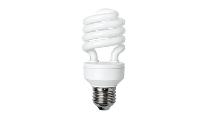 A compact fluorescent lightbulb, spiraled shape, isolated against a black background