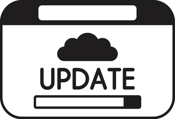 Cloud computing system undergoing an update, progress indicated by a progress bar