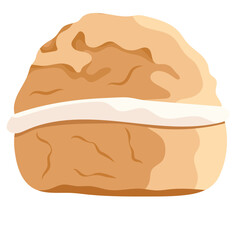 Brazilian cheese breads or Pão de Queijo filled with dulce de leche Illustration Isolated on White Background