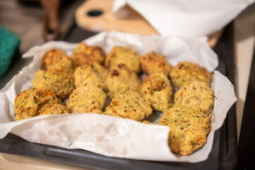 Courgette balls ready to be baked