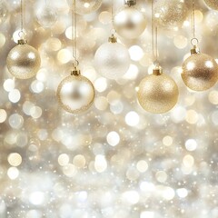 Elegant Gold and Silver Christmas Ornaments Hanging Decor