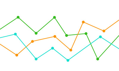 Colorful data lines showing business growth and market trend analysis. 