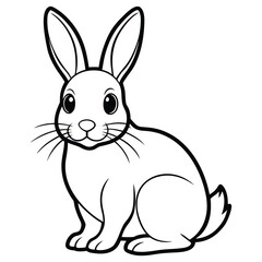 Cute Rabbit Line Art Vector,Bunny Illustration,Animal Outline Design,Rabbit vector,Rabbit design,Rabbit concept,Rabbit art,Rabbit topics,Rabbit doodle, 
