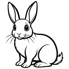 Cute Rabbit Line Art Vector,Bunny Illustration,Animal Outline Design,Rabbit vector,Rabbit design,Rabbit concept,Rabbit art,Rabbit topics,Rabbit doodle, 