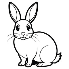 Fototapeta premium Cute Rabbit Line Art Vector,Bunny Illustration,Animal Outline Design,Rabbit vector,Rabbit design,Rabbit concept,Rabbit art,Rabbit topics,Rabbit doodle, 
