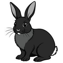 Obraz premium Cute Black Rabbit Vector,Adorable Bunny Illustration,Animal Character Design,Rabbit vector,Rabbit design,Rabbit concept,Rabbit art,Rabbit topics,Rabbit doodle, 