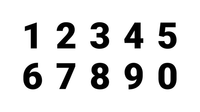 Number font. Font of numbers in classical style with contemporary geometric design. Beautiful elegant numerals. Vintage and old school retro typographic. Motion graphics of number count concept.