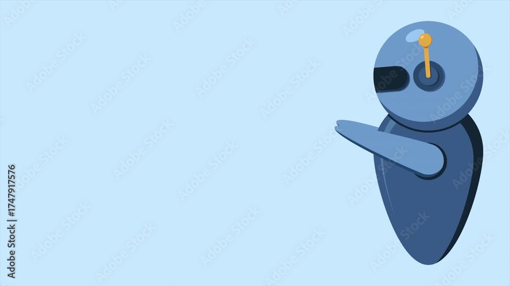 Wall mural isometric robot animation. futuristic robot. artificial intelligence robot. isometric modern robot. 