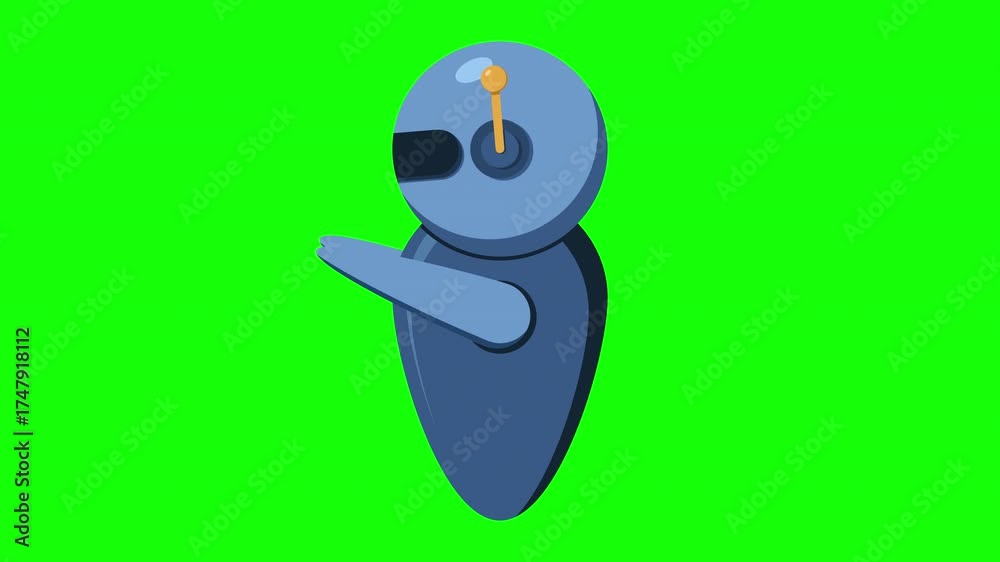 Wall mural isometric robot animation. futuristic robot. artificial intelligence robot. isometric modern robot. 