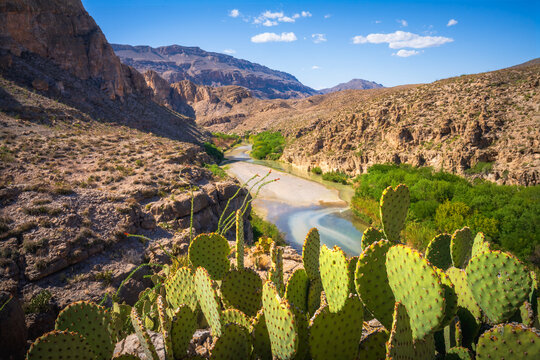 hiking at rio grande in big bend national park in texas in the usa
