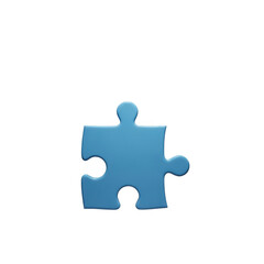 Obraz premium Single blue puzzle piece isolated on transparent background