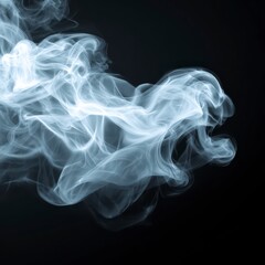 Obraz premium Mystic Vapor: ethereal swirls of smoke dance against a dark backdrop, creating an enigmatic ambiance. The wisps of smoke gently entwine, hinting at hidden secrets.